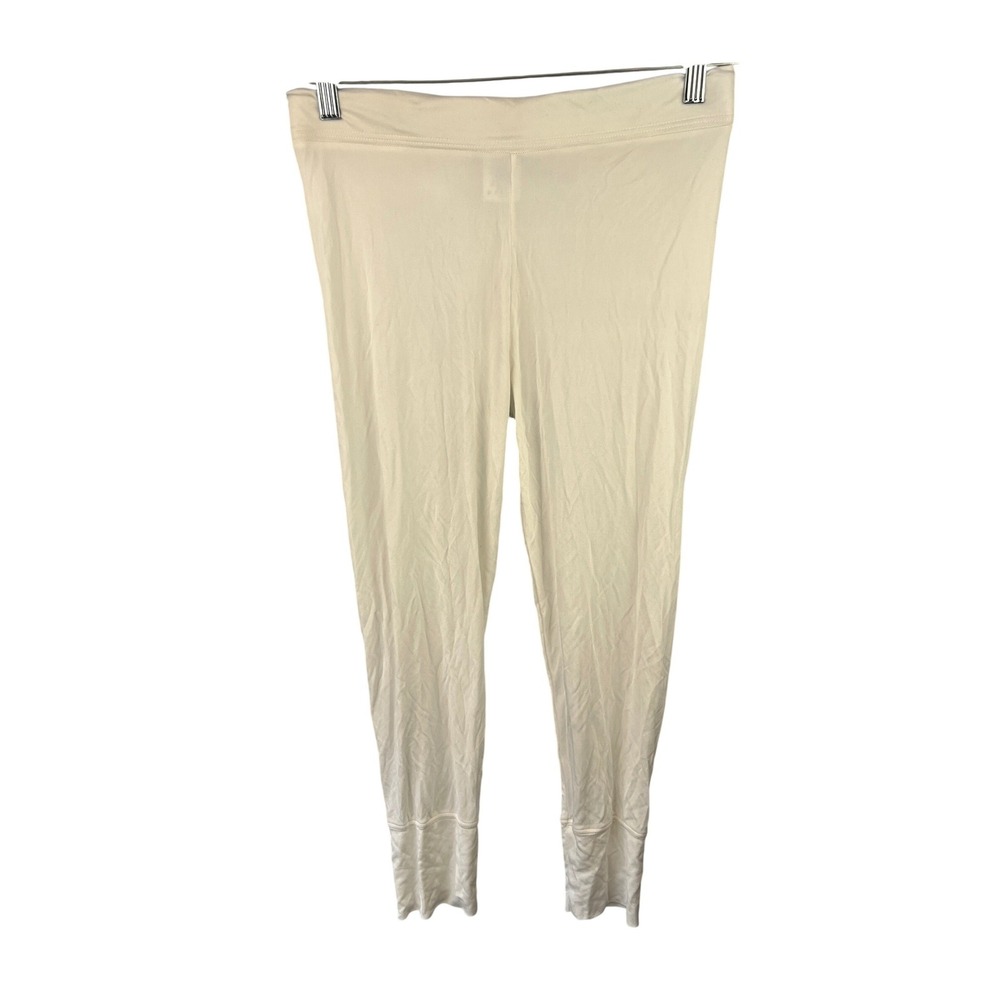 Lands End White Silk Baselayer Leggings Long Johns Size S Hiking Camping